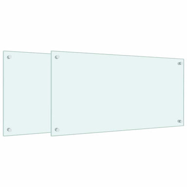 Spatschermen keuken 2 st 80x40 cm gehard glas wit