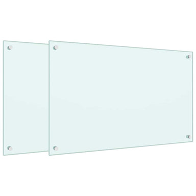Spatschermen keuken 2 st 80x50 cm gehard glas wit