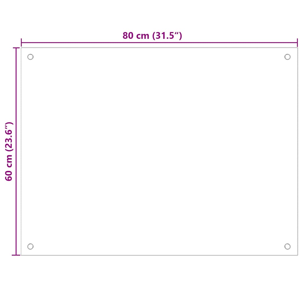 Spatschermen keuken 2 st 80x60 cm gehard glas wit