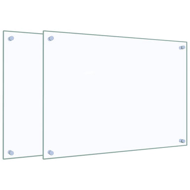 Spatschermen keuken 2 st 70x50 cm gehard glas transparant