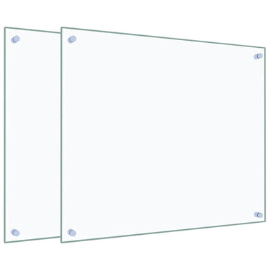 Spatschermen keuken 2 st 70x60 cm gehard glas transparant