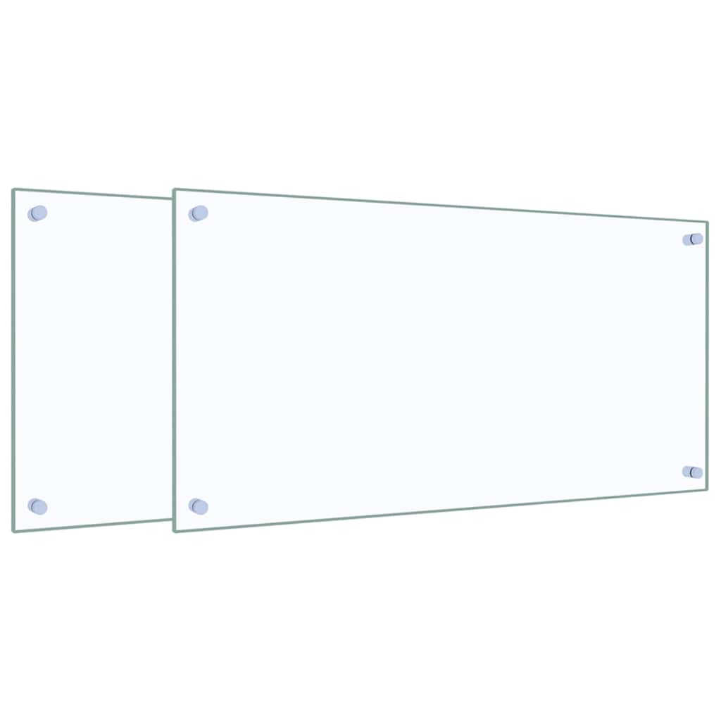 Spatschermen keuken 2 st 80x40 cm gehard glas transparant