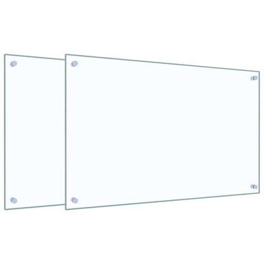 Spatschermen keuken 2 st 80x50 cm gehard glas transparant