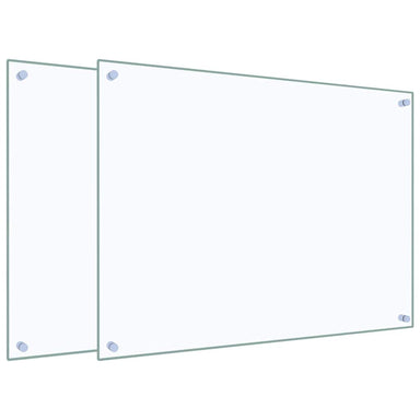 Spatschermen keuken 2 st 80x60 cm gehard glas transparant