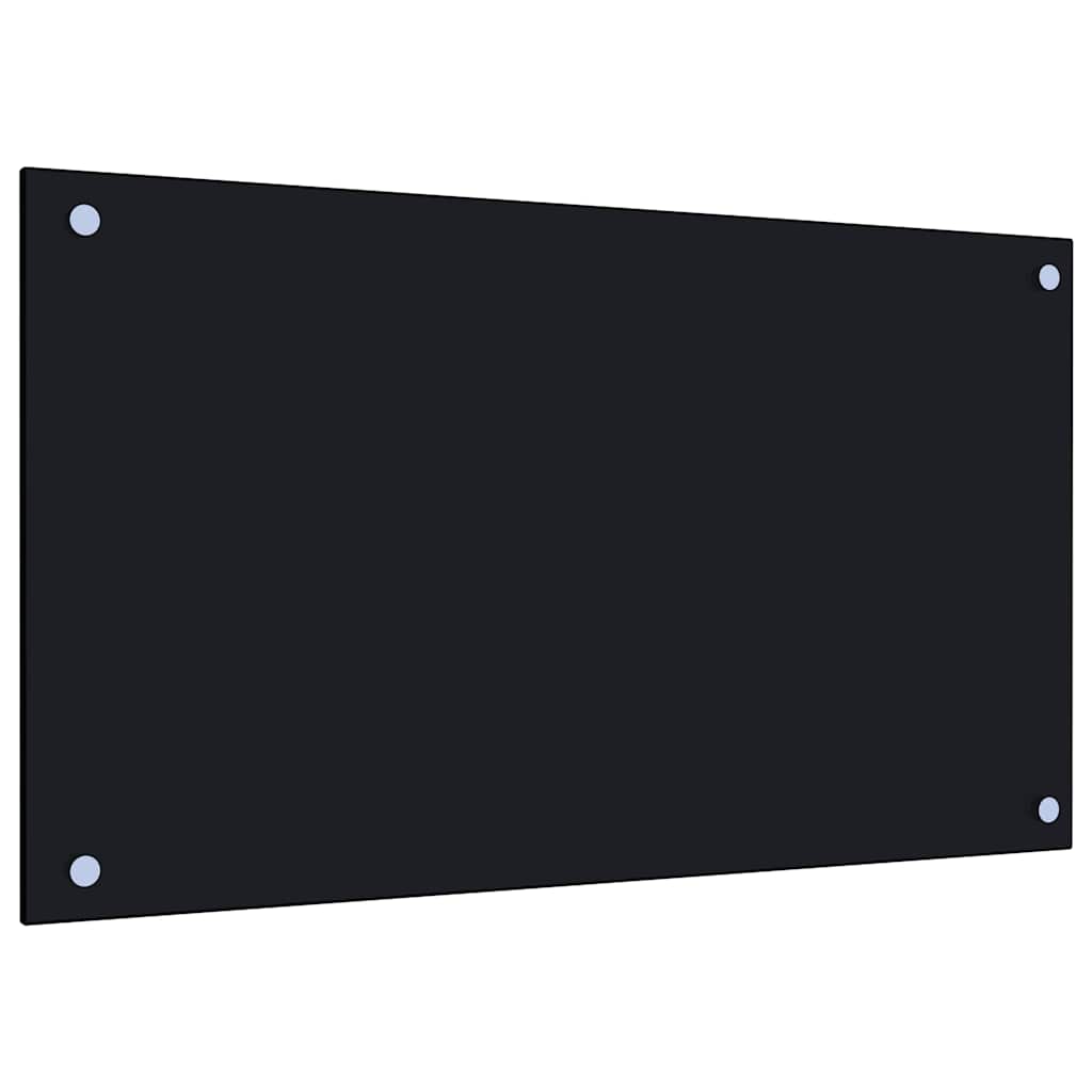 Spatschermen keuken 2 st 70x40 cm gehard glas zwart