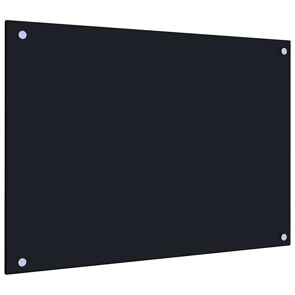 Spatschermen keuken 2 st 70x50 cm gehard glas zwart