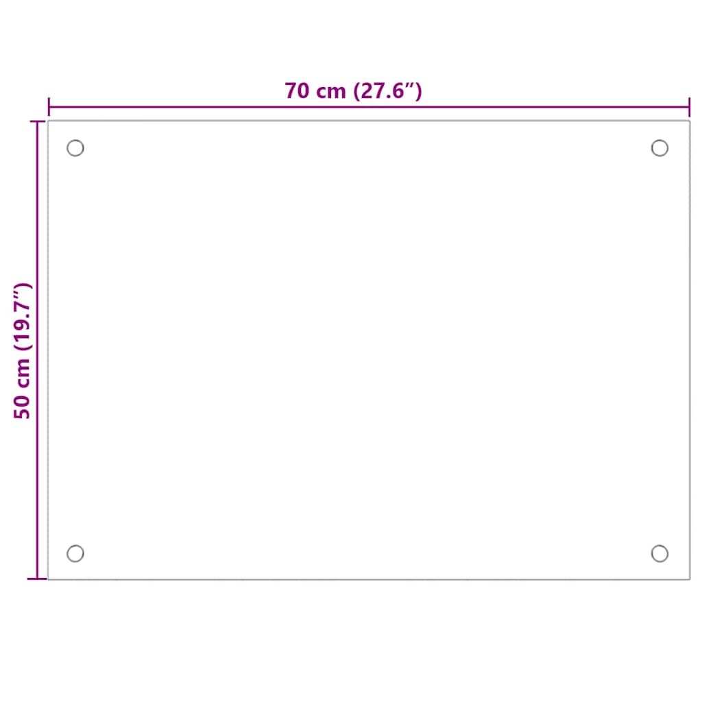 Spatschermen keuken 2 st 70x50 cm gehard glas zwart