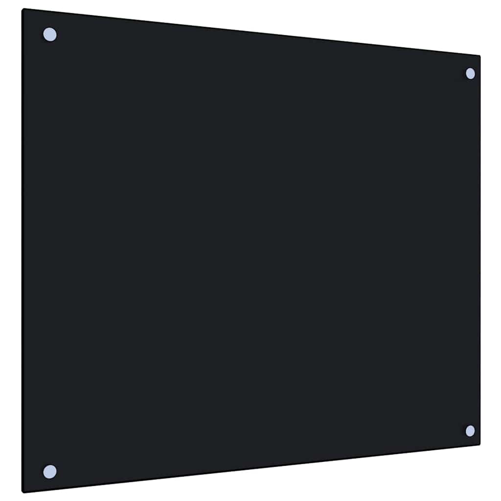 Spatschermen keuken 2 st 70x60 cm gehard glas zwart