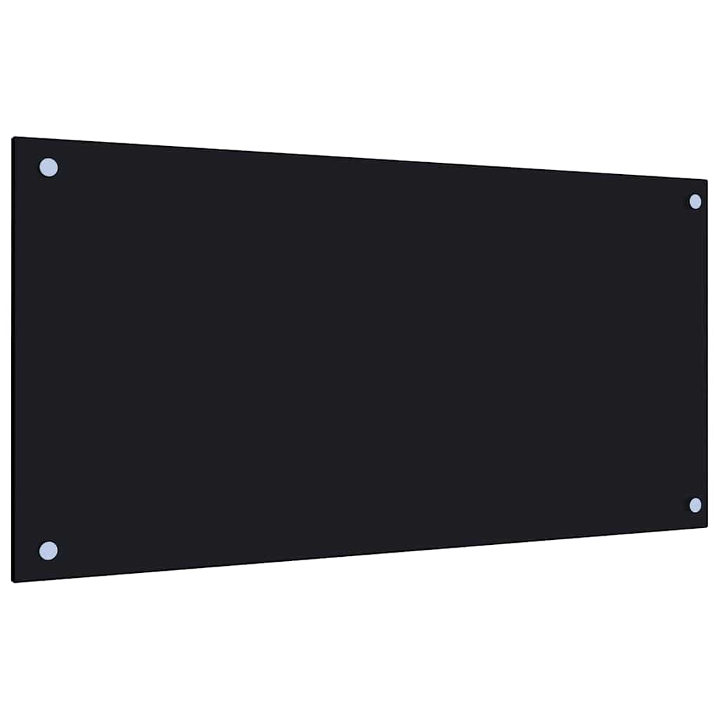 Spatschermen keuken 2 st 80x40 cm gehard glas zwart