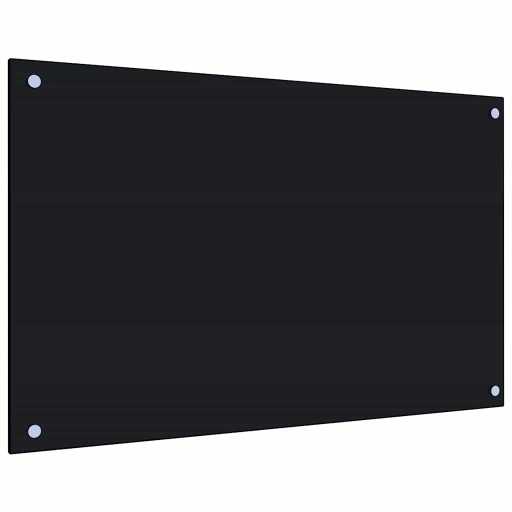 Spatschermen keuken 2 st 80x50 cm gehard glas zwart