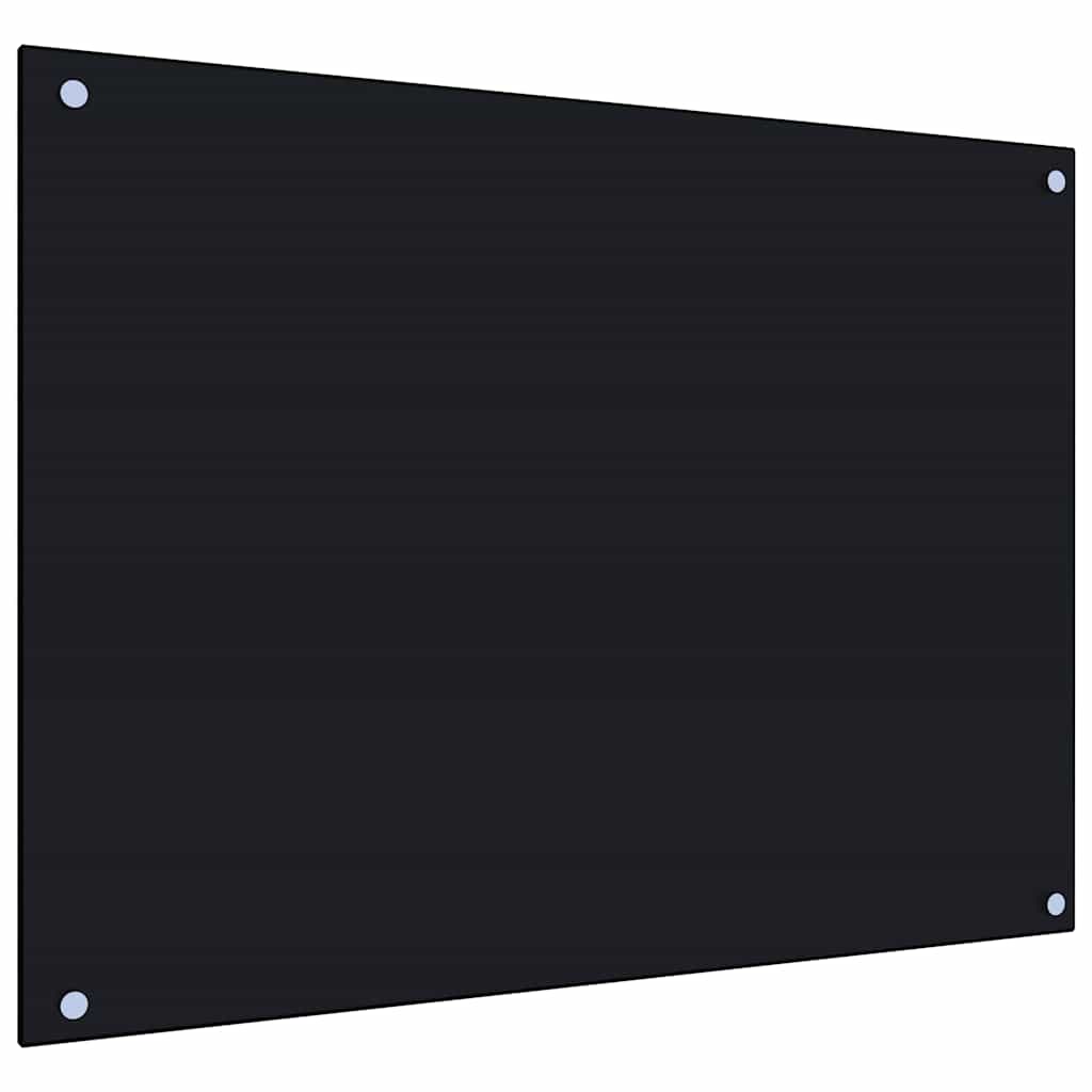 Spatschermen keuken 2 st 80x60 cm gehard glas zwart