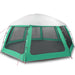 Zwembadtent uitneembare buiten- gaaswanden 612x612 cm zeegroen