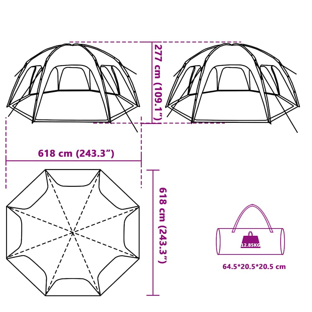 Partytent Waterdicht 618 x 618 x 277 cm