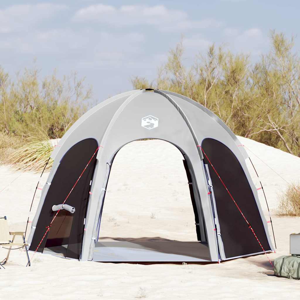 Zwembad Tent Polyester En Glasvezel Grijs