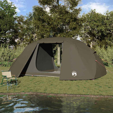 Vistent met dak Bruin 514 x 465 x 187 cm Polyester en Glasvezel