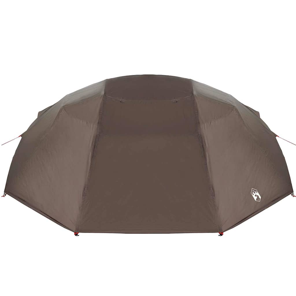 Vistent met dak Bruin 514 x 465 x 187 cm Polyester en Glasvezel