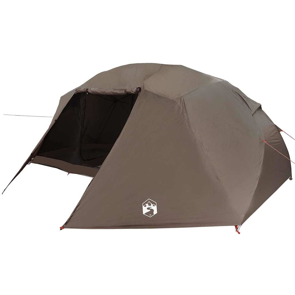 Vistent met dak Bruin 514 x 465 x 187 cm Polyester en Glasvezel
