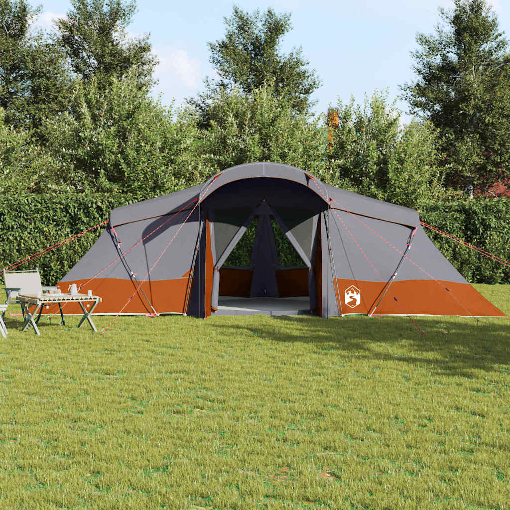 Gezinstent met dak Grijs en Oranje 721 x 335 x 212 cm
