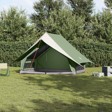 Gezinstent met dak Groen en Wit 256 x 256 x 185 cm