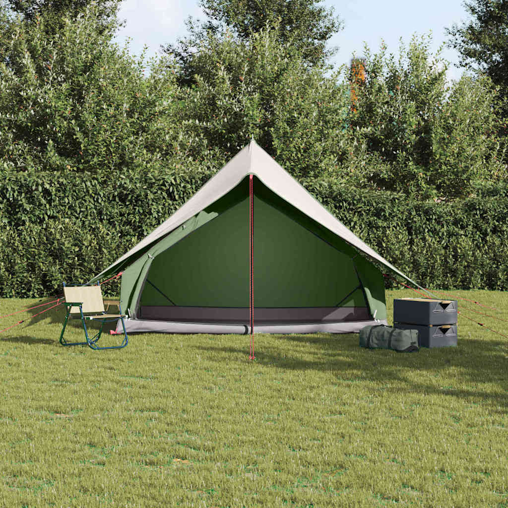 Gezinstent met dak Groen en Wit 256 x 256 x 185 cm