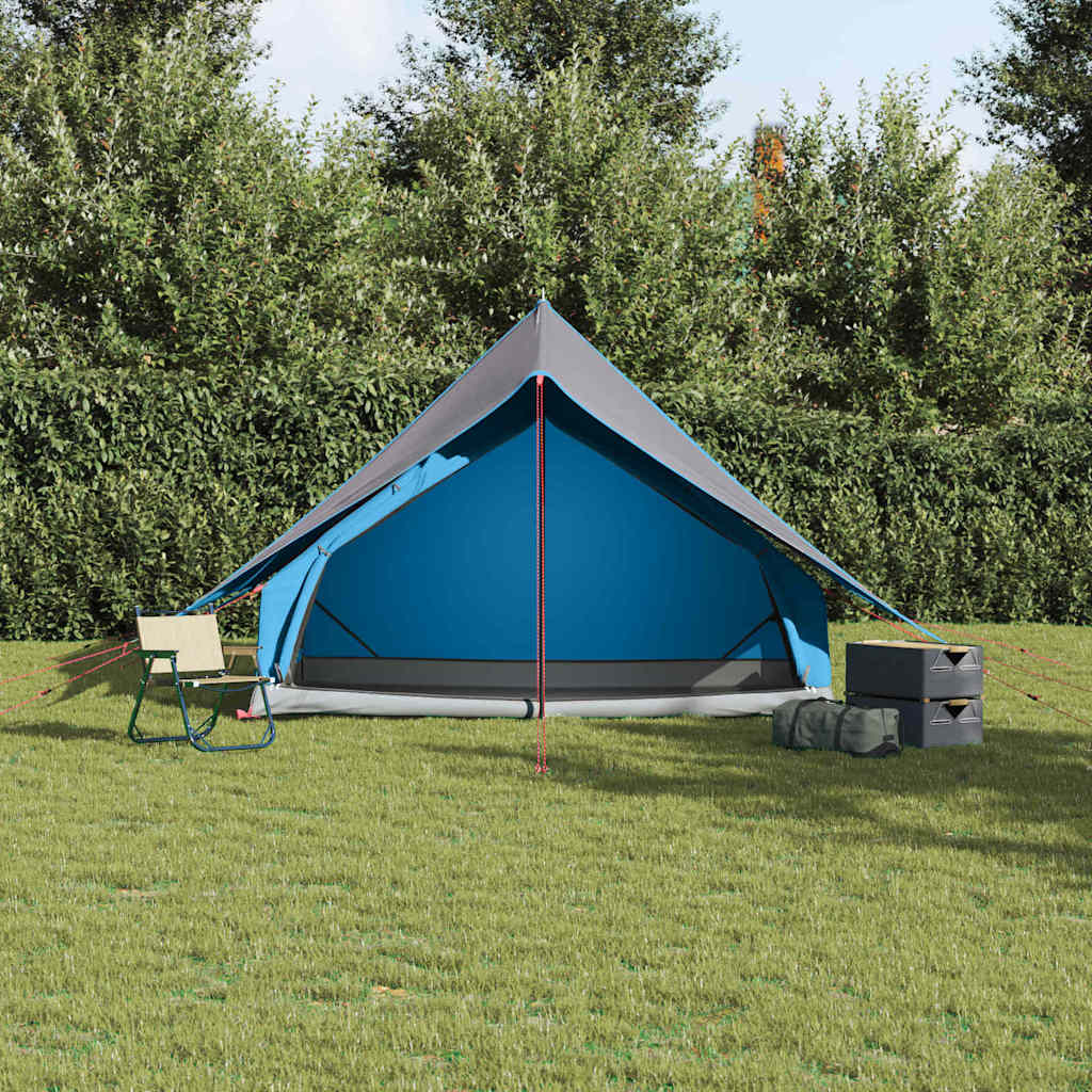 Gezinstent met dak Blauw en Grijs 256 x 256 x 185 cm