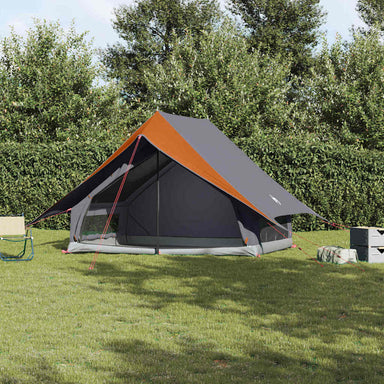 Gezinstent met dak Grijs en Oranje 256 x 256 x 185 cm