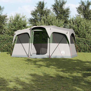 Gezinstent Wit en Groen 435 x 255 x 216 cm Polyester en staal