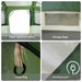 Gezinstent Wit en Groen 435 x 255 x 216 cm Polyester en staal