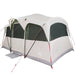Gezinstent Wit en Groen 435 x 255 x 216 cm Polyester en staal