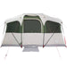 Gezinstent Wit en Groen 435 x 255 x 216 cm Polyester en staal