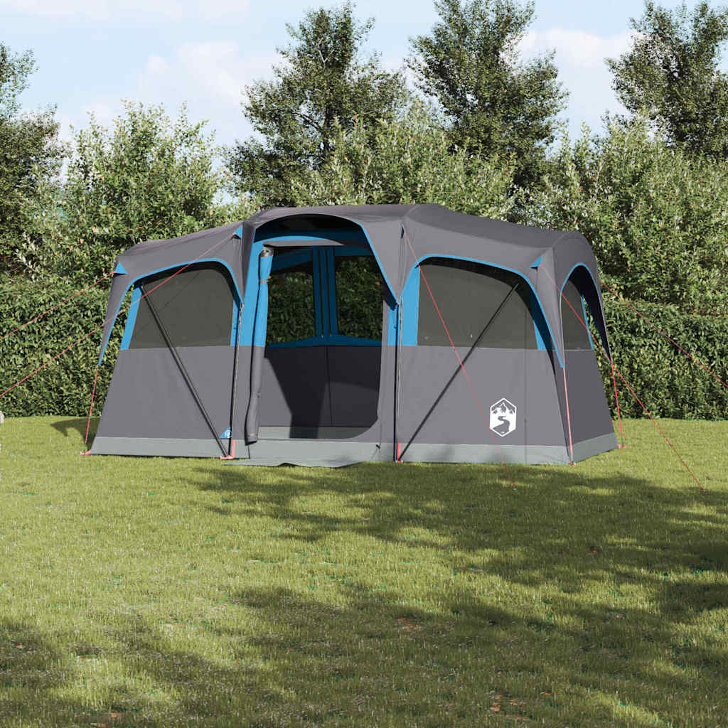 Gezinstent Blauw en Grijs 435 x 255 x 216 cm Polyester en staal