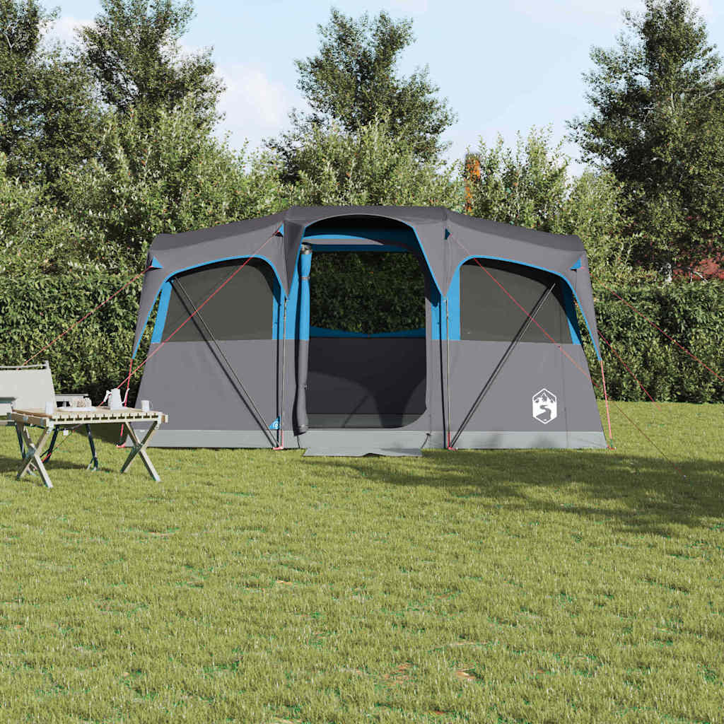 Gezinstent Blauw en Grijs 435 x 255 x 216 cm Polyester en staal