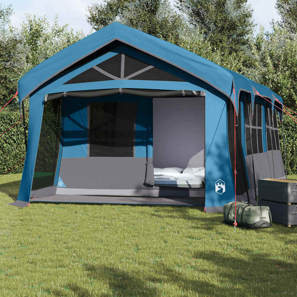 Gezinstent met dak Blauw en Grijs 620 x 322 x 240 cm Polyester