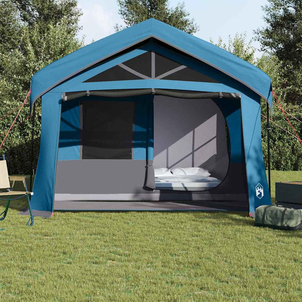 Gezinstent met dak Blauw en Grijs 620 x 322 x 240 cm Polyester