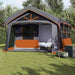 Gezinstent met dak Grijs en Oranje 620 x 322 x 240 cm Polyester