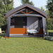 Gezinstent met dak Grijs en Oranje 620 x 322 x 240 cm Polyester