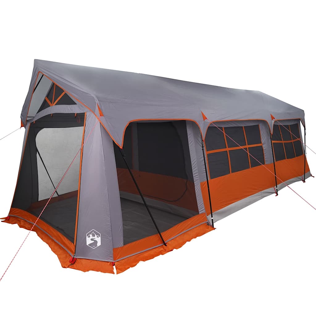Gezinstent met dak Grijs en Oranje 620 x 322 x 240 cm Polyester