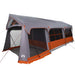 Gezinstent met dak Grijs en Oranje 620 x 322 x 240 cm Polyester