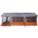Gezinstent met dak Grijs en Oranje 620 x 322 x 240 cm Polyester