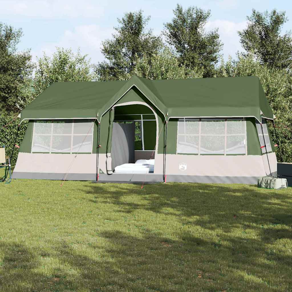 Gezinstent Groen en beige 622 x 295 x 238 cm Polyester en staal