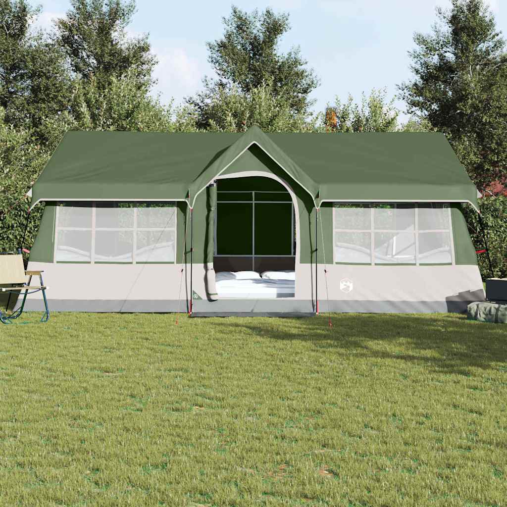 Gezinstent Groen en beige 622 x 295 x 238 cm Polyester en staal