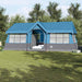 Gezinstent Blauw en Grijs 622 x 295 x 238 cm Polyester en staal