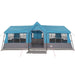 Gezinstent Blauw en Grijs 622 x 295 x 238 cm Polyester en staal