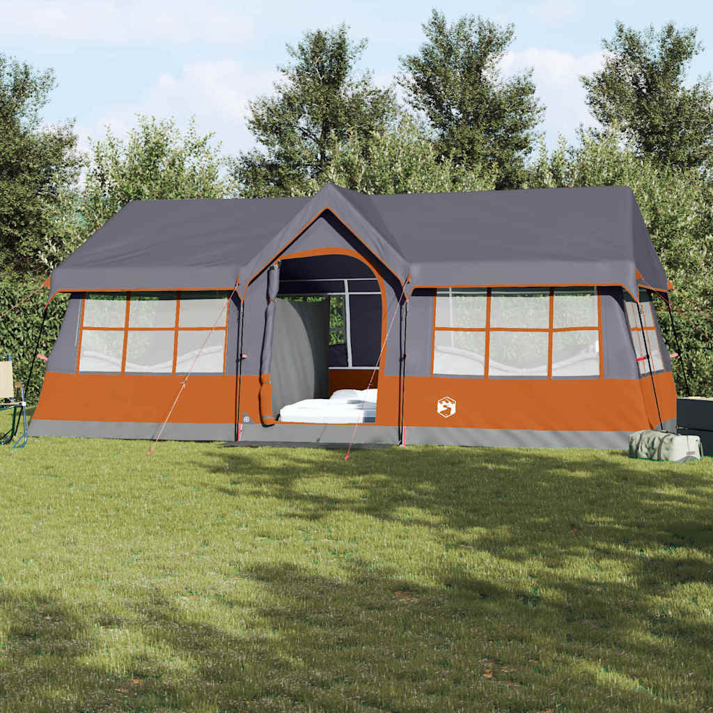 Gezinstent met dak Grijs en Oranje 622 x 295 x 238 cm