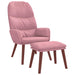 Relaxstoel met voetenbank fluweel roze