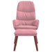 Relaxstoel met voetenbank fluweel roze