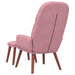 Relaxstoel met voetenbank fluweel roze