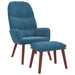 Relaxstoel met voetenbank fluweel blauw