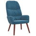 Relaxstoel met voetenbank fluweel blauw