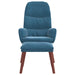 Relaxstoel met voetenbank fluweel blauw